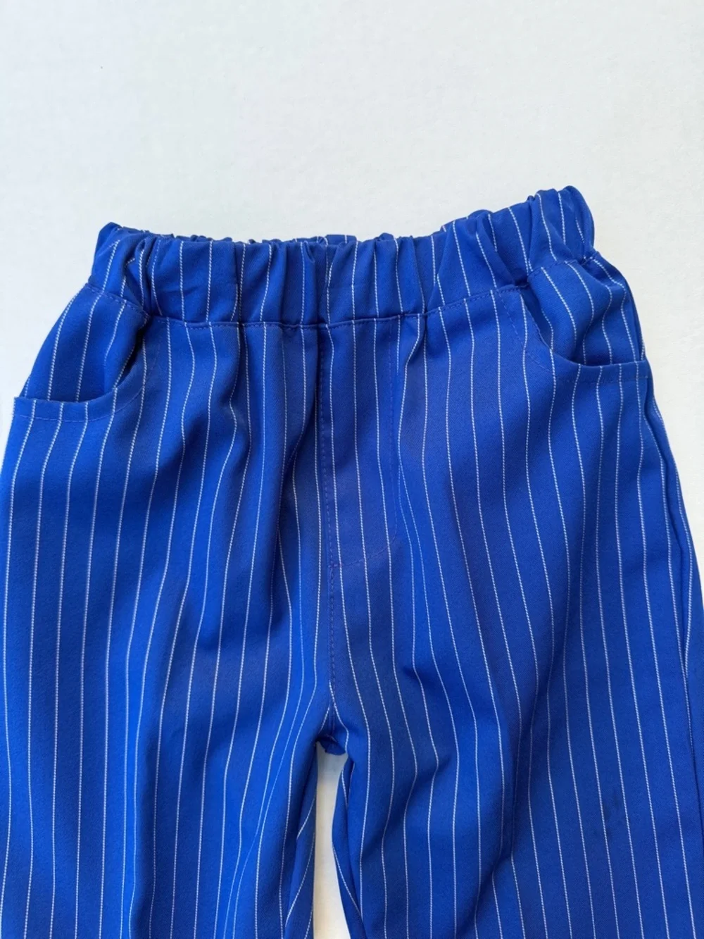Boys Blue Pinstripe Vest Set with Bow Tie